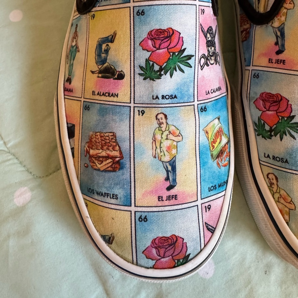Vans Multicolor Lotería Print Sneakers Women size 9.5 - Picture 3 of 16